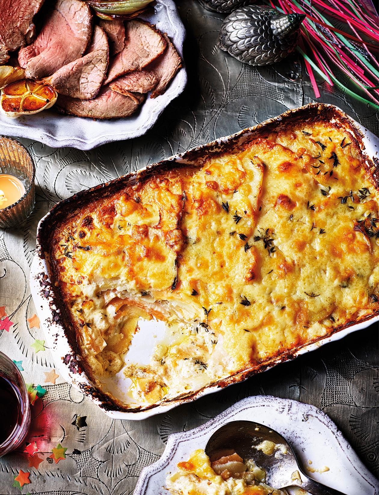 Cheesy root veg gratin recipe Sainsbury`s Magazine