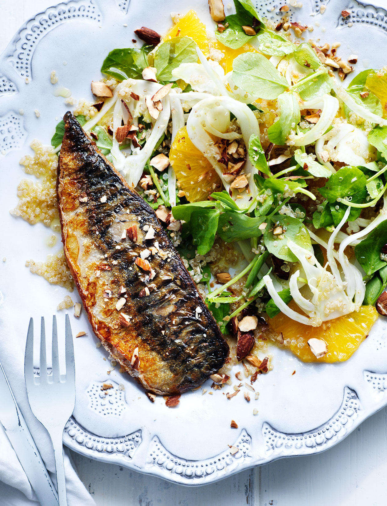 Mackerel With Fennel And Orange Salad Recipe Sainsbury S Magazine