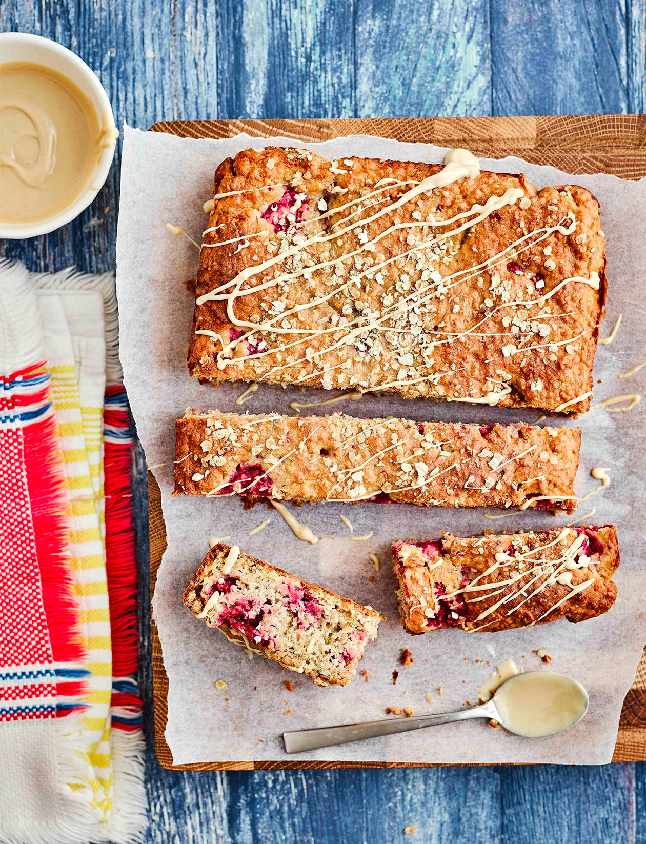 Raspberry peanut butter breakfast bars Sainsbury`s Magazine