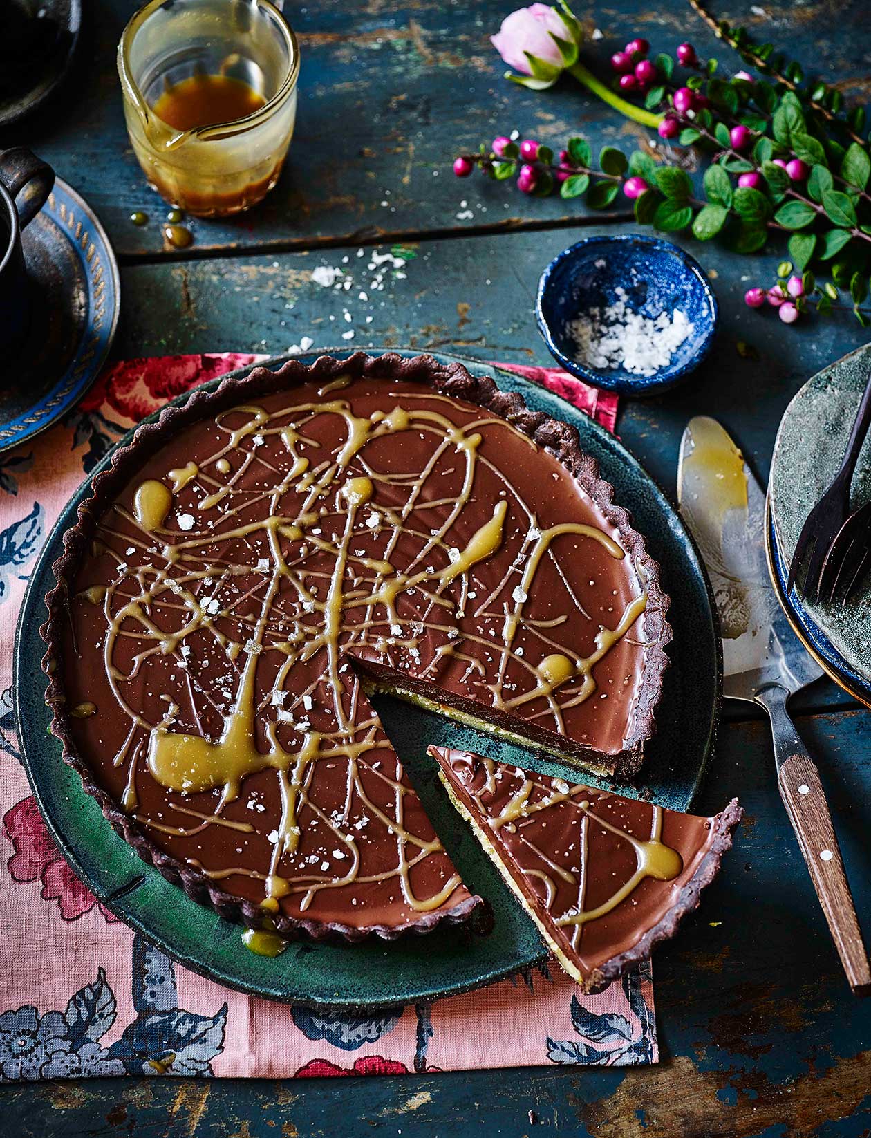 Salted maple chocolate tart recipe | Sainsbury`s Magazine
