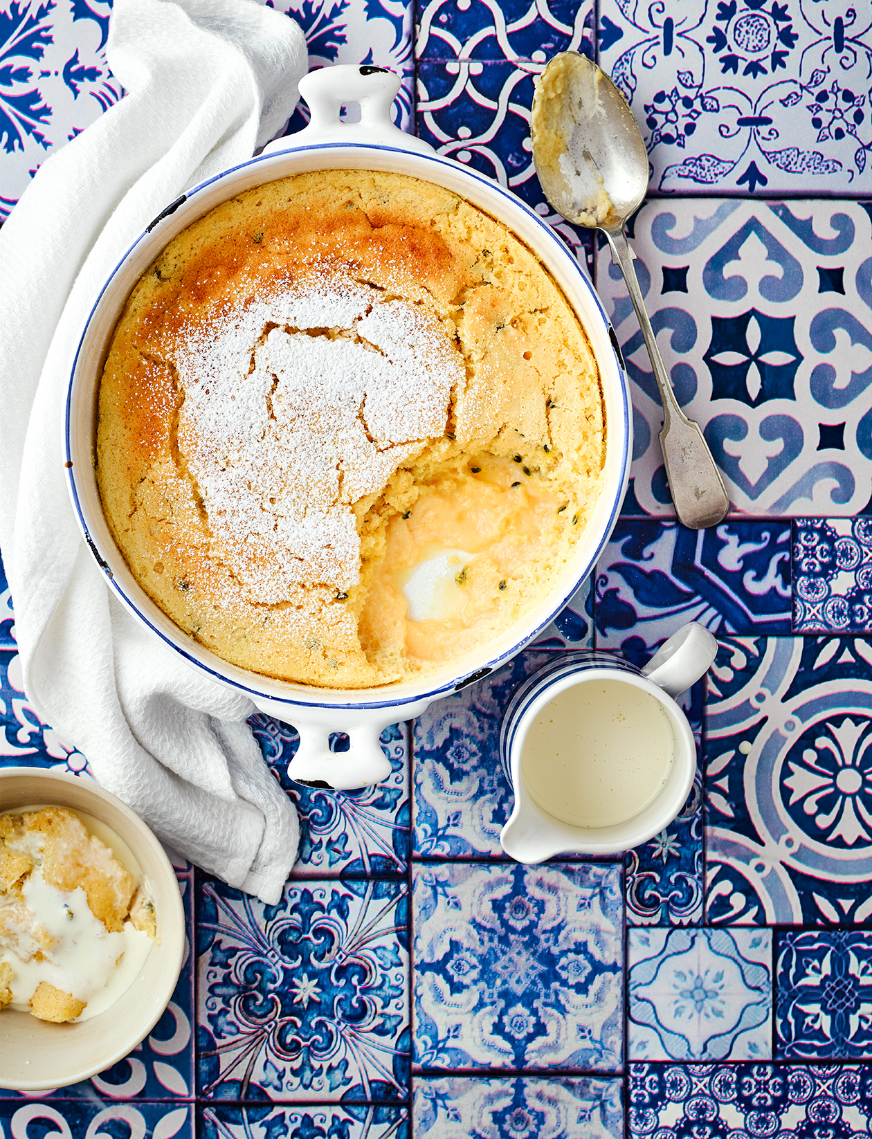 Lemon and passionfruit selfsaucing pudding recipe Sainsbury`s Magazine