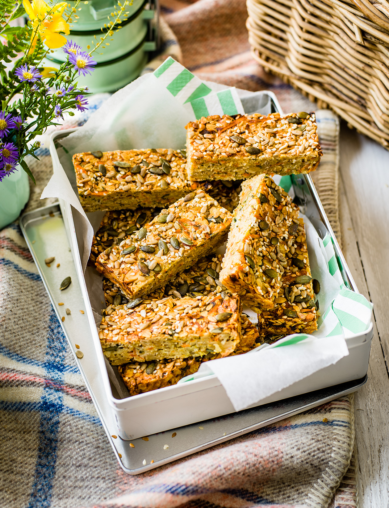 Cheese and onion flapjack recipe Sainsbury`s Magazine