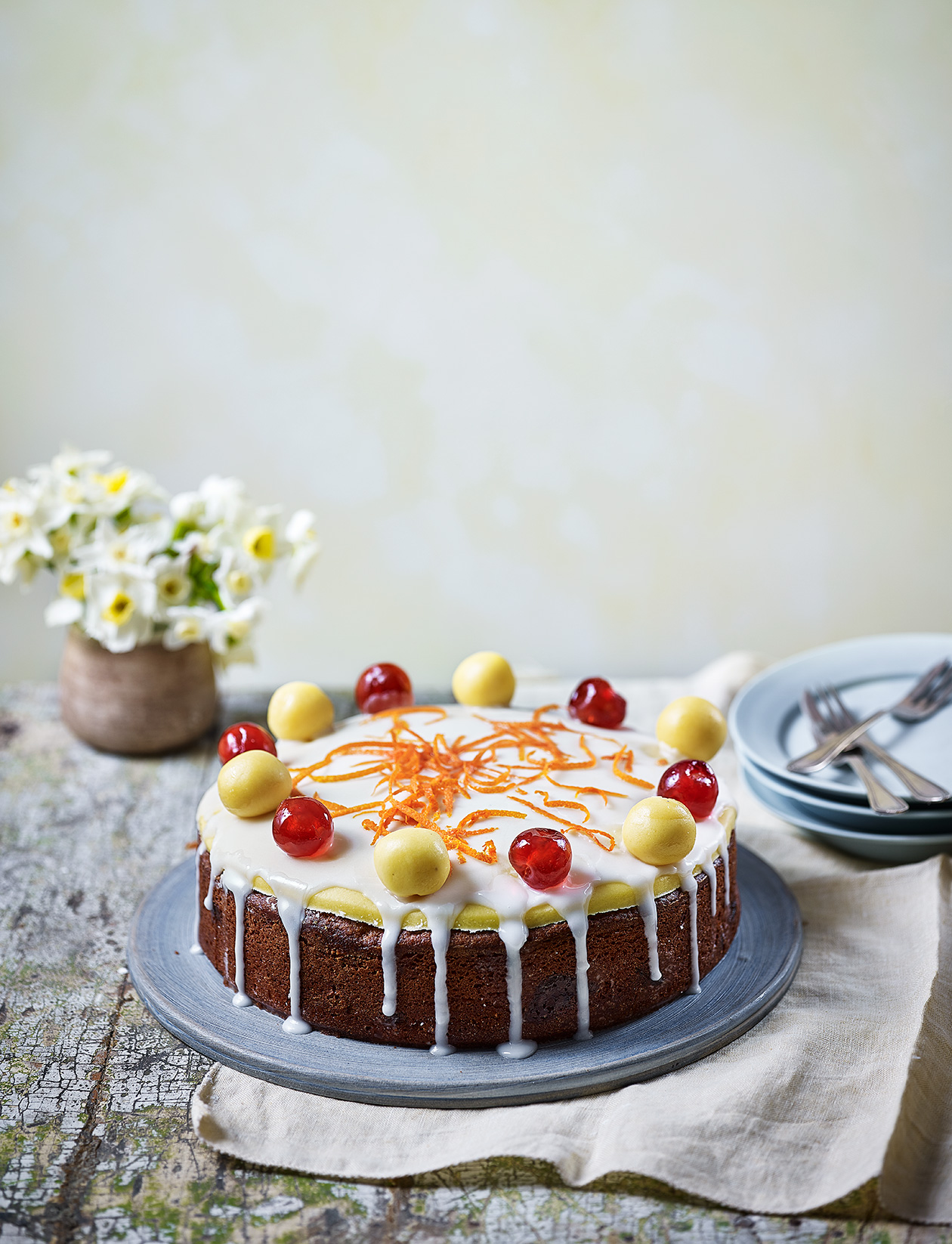 Cherry and almond Easter cake recipe | Sainsbury`s Magazine