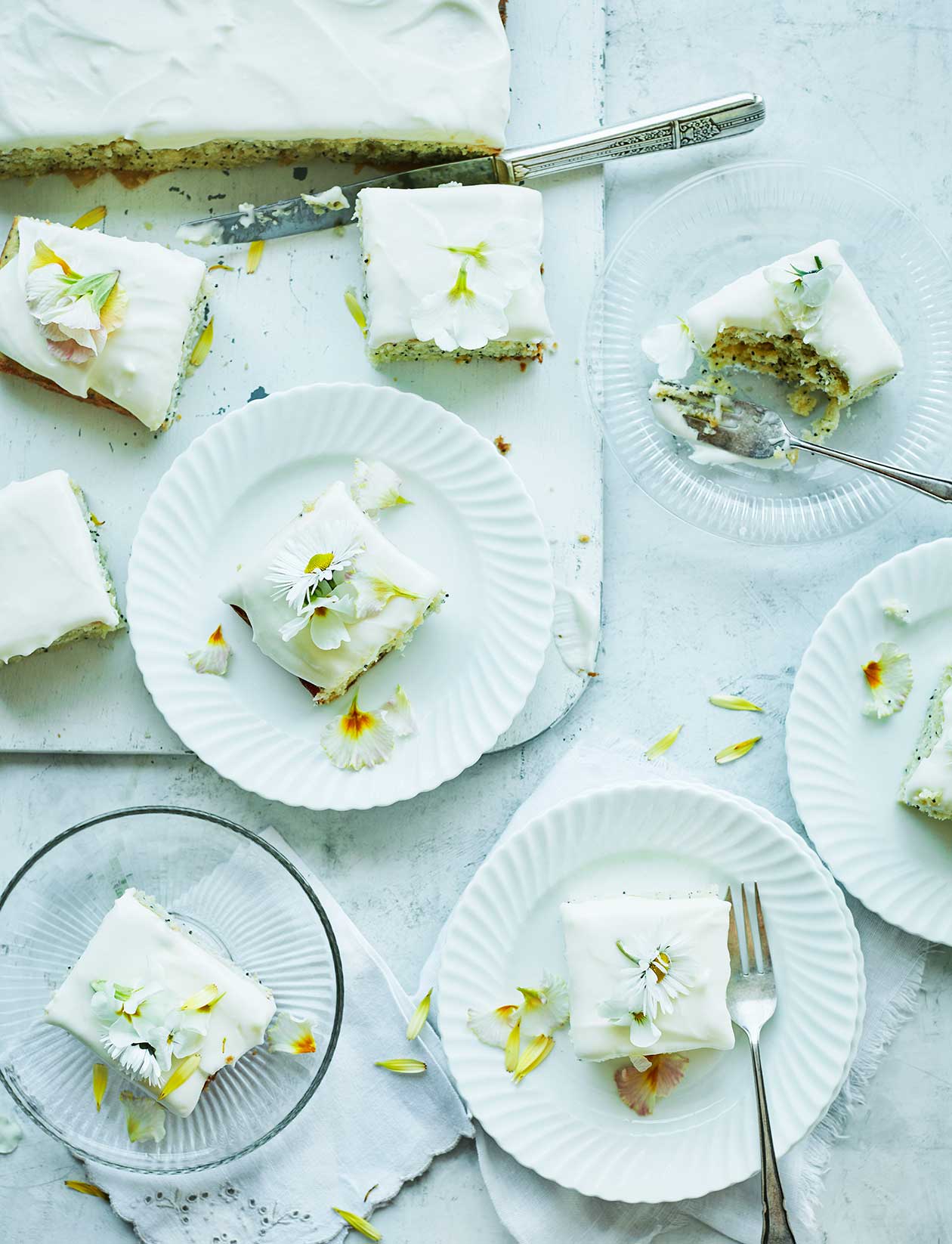 Poppyseed elderflower drizzle cake recipe | Sainsbury`s Magazine