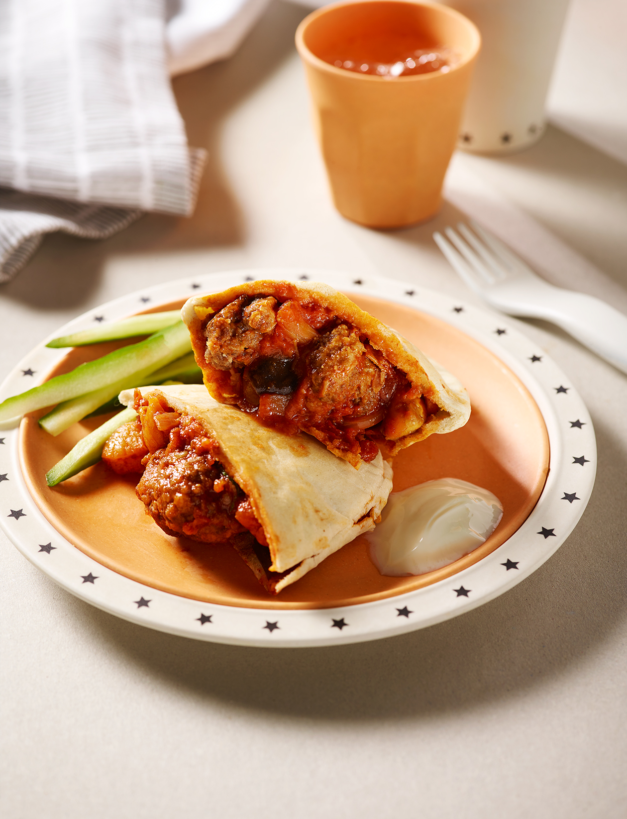 Beef and bean meatballs in spiced tomato sauce recipe Sainsbury`s Magazine