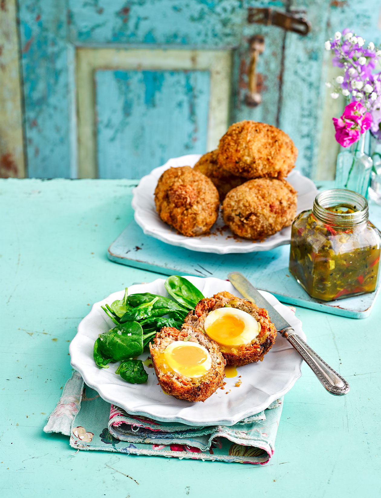 Chorizo and apple Scotch eggs recipe | Sainsbury`s Magazine