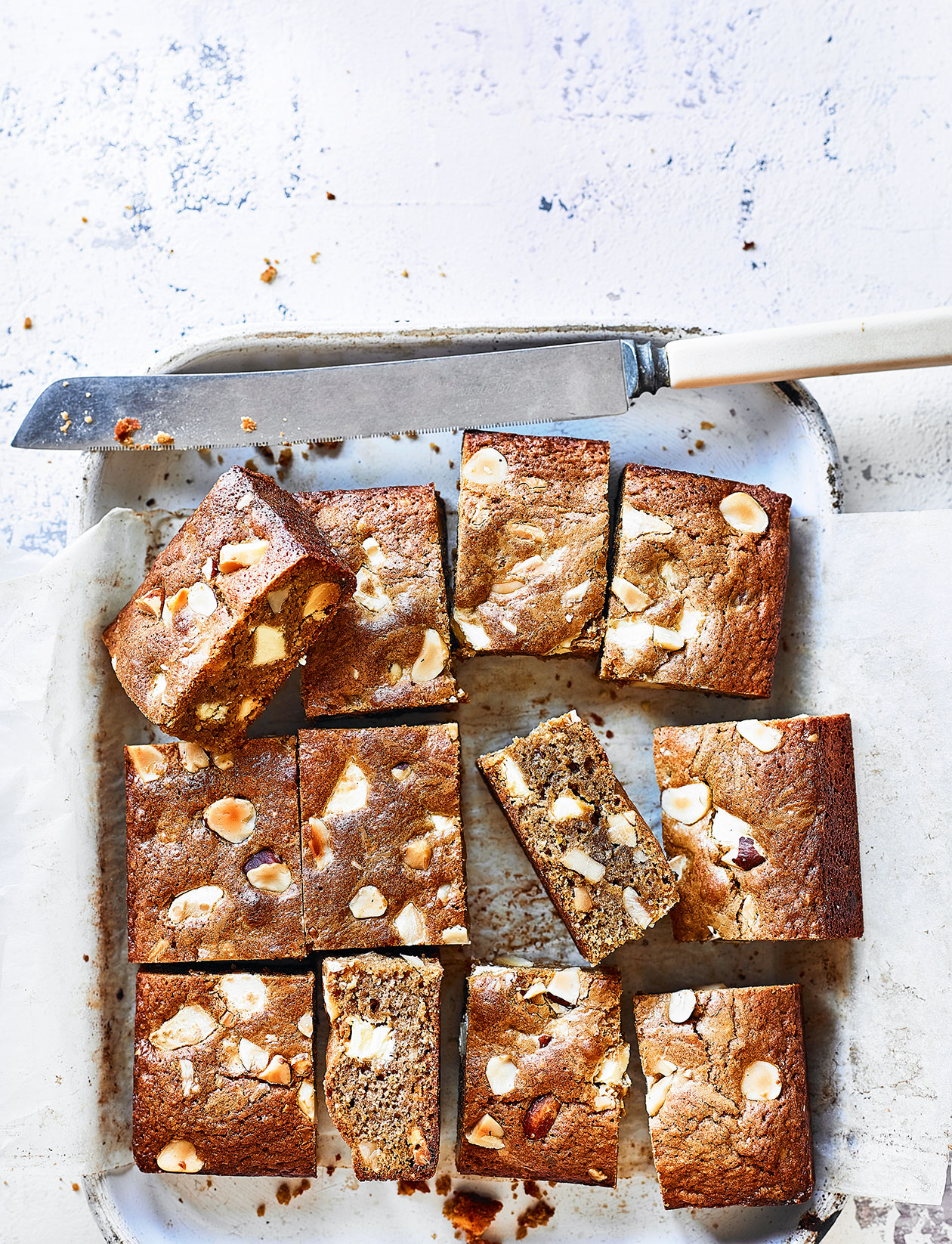 Mocha and Brazil nut blondies recipe | Sainsbury`s Magazine