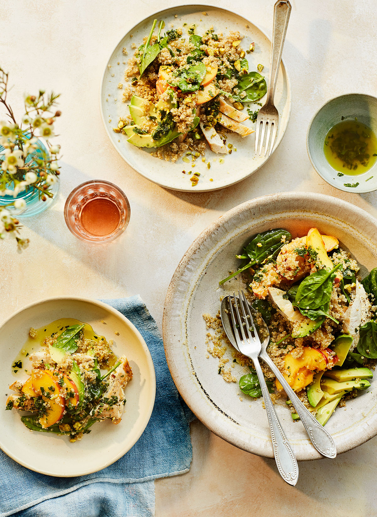 Summer chicken and peach salad recipe | Sainsbury`s Magazine