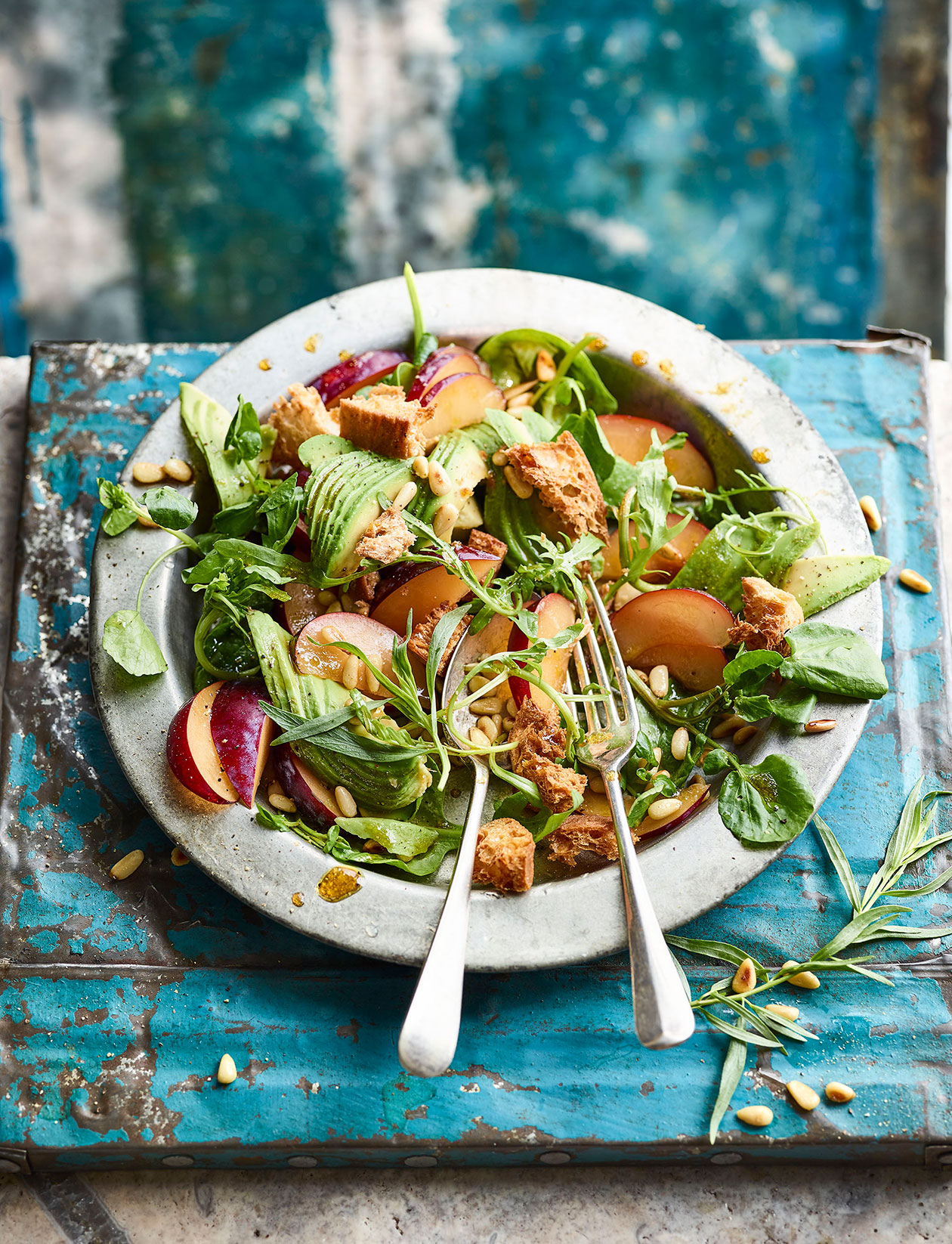Plum, avocado and tarragon salad recipe | Sainsbury`s Magazine