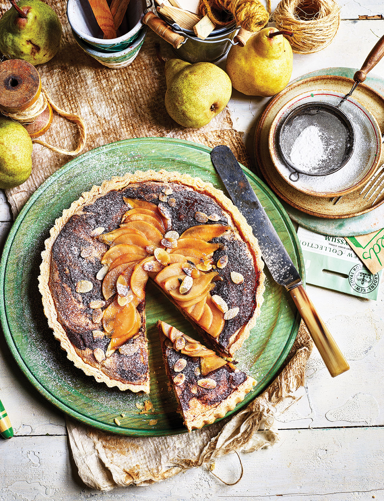 Pear and chocolate Bakewell tart recipe | Sainsbury`s Magazine