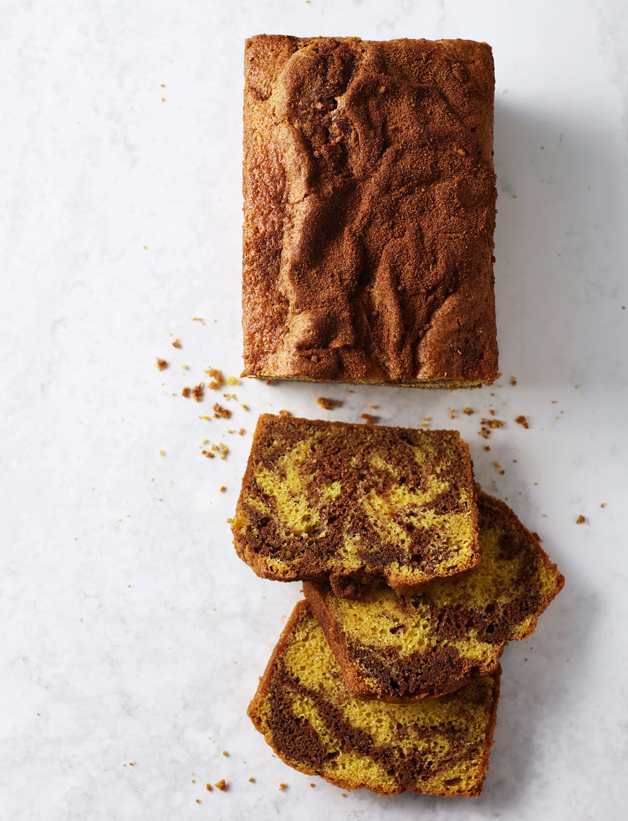 Cinnamon marble loaf cake recipe Sainsbury`s Magazine