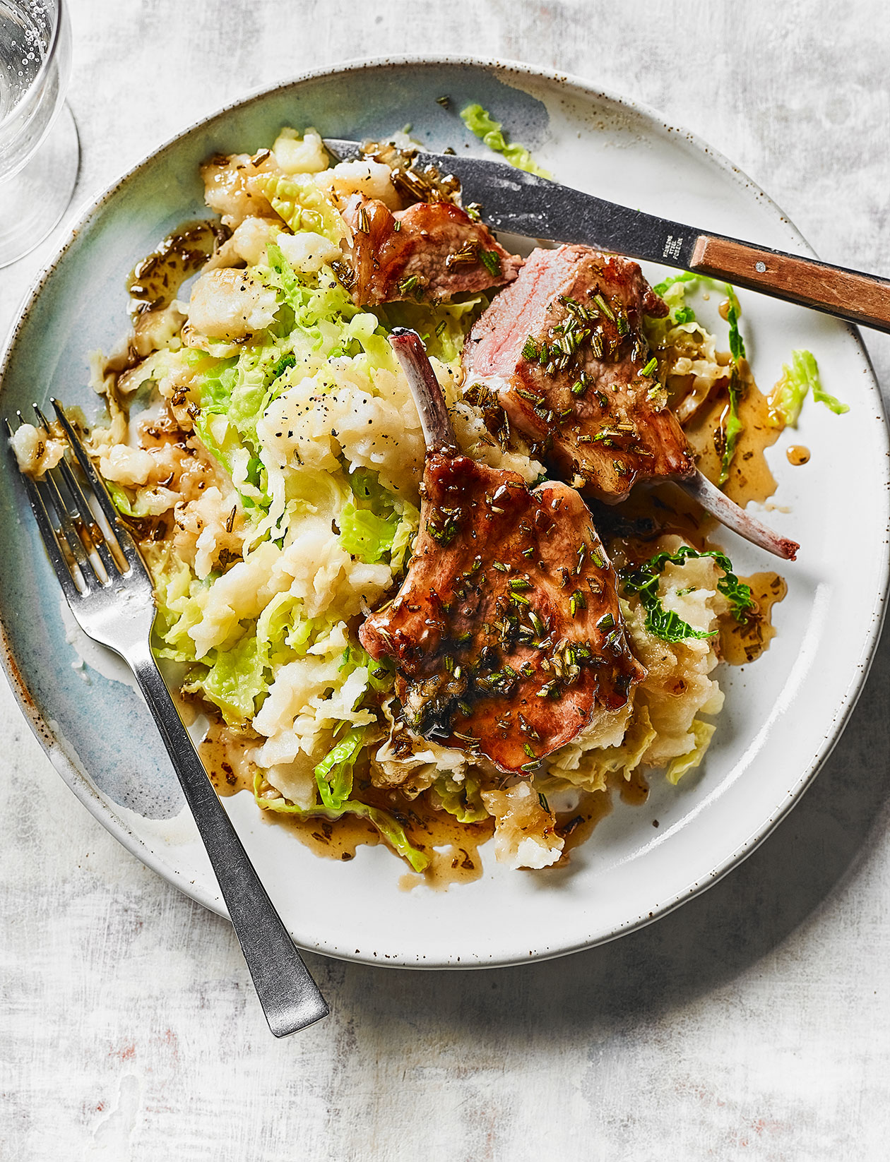 Cider lamb chops with celeriac mash recipe | Sainsbury`s Magazine