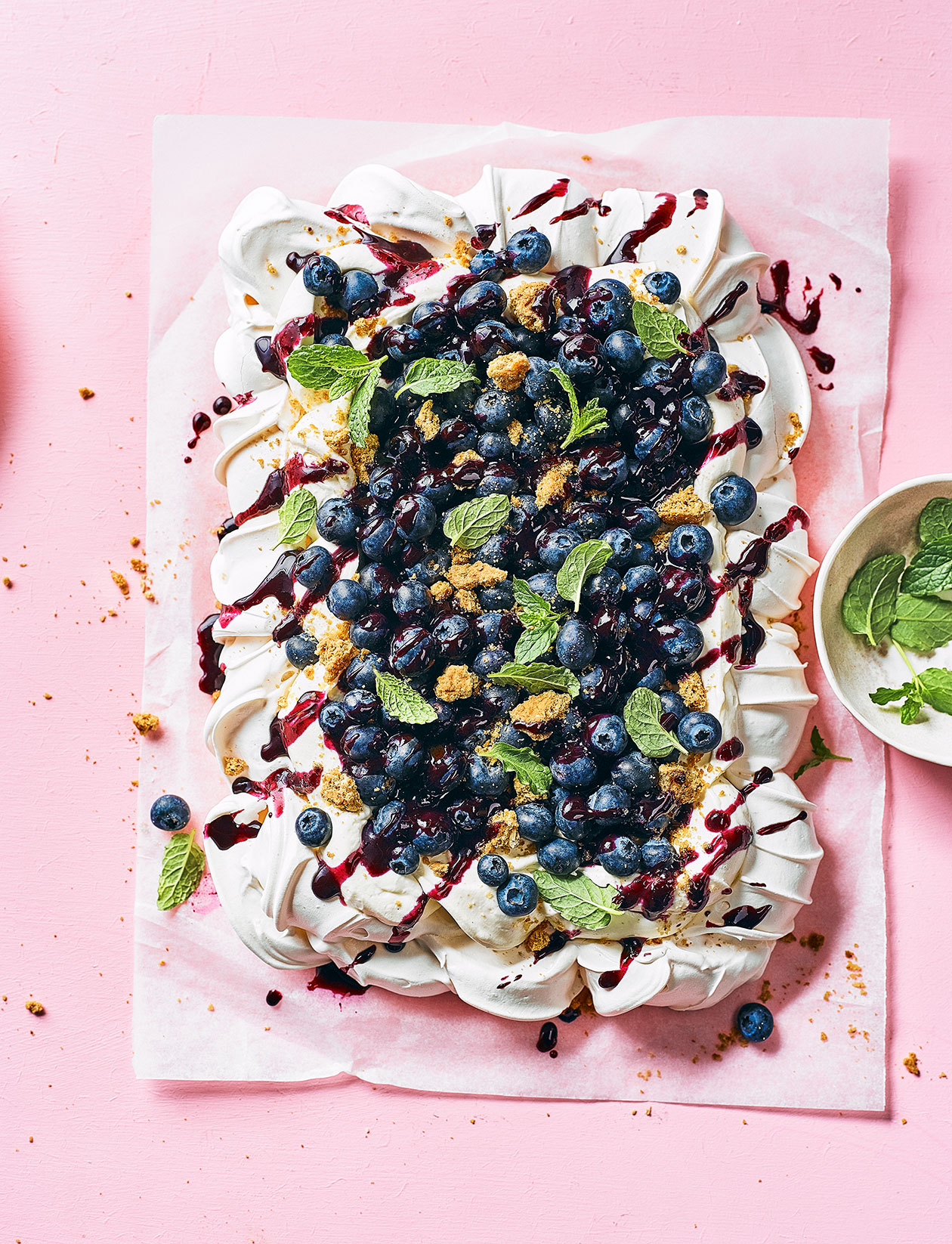 Blueberry cheesecake pavlova recipe | Sainsbury`s Magazine