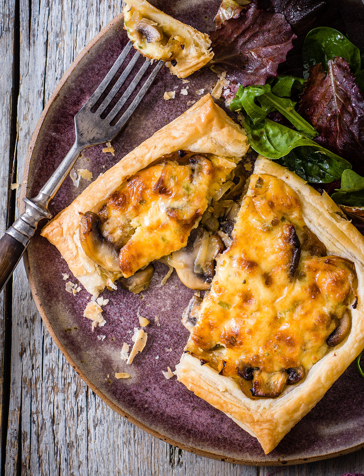 Mushroom, caramelised onion and Gruyère tarts recipe Sainsbury`s Magazine
