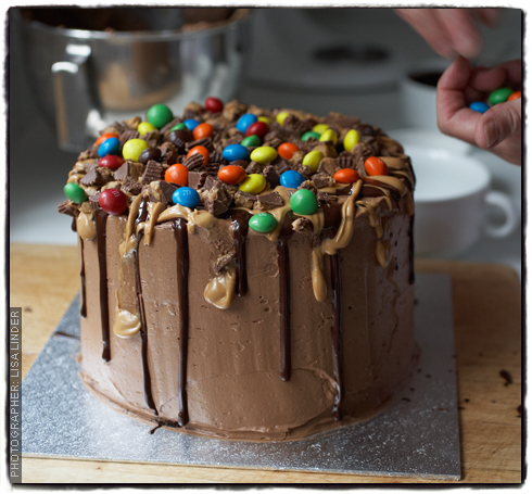 The ultimate chocolate cake and peanut butter cheesecake 