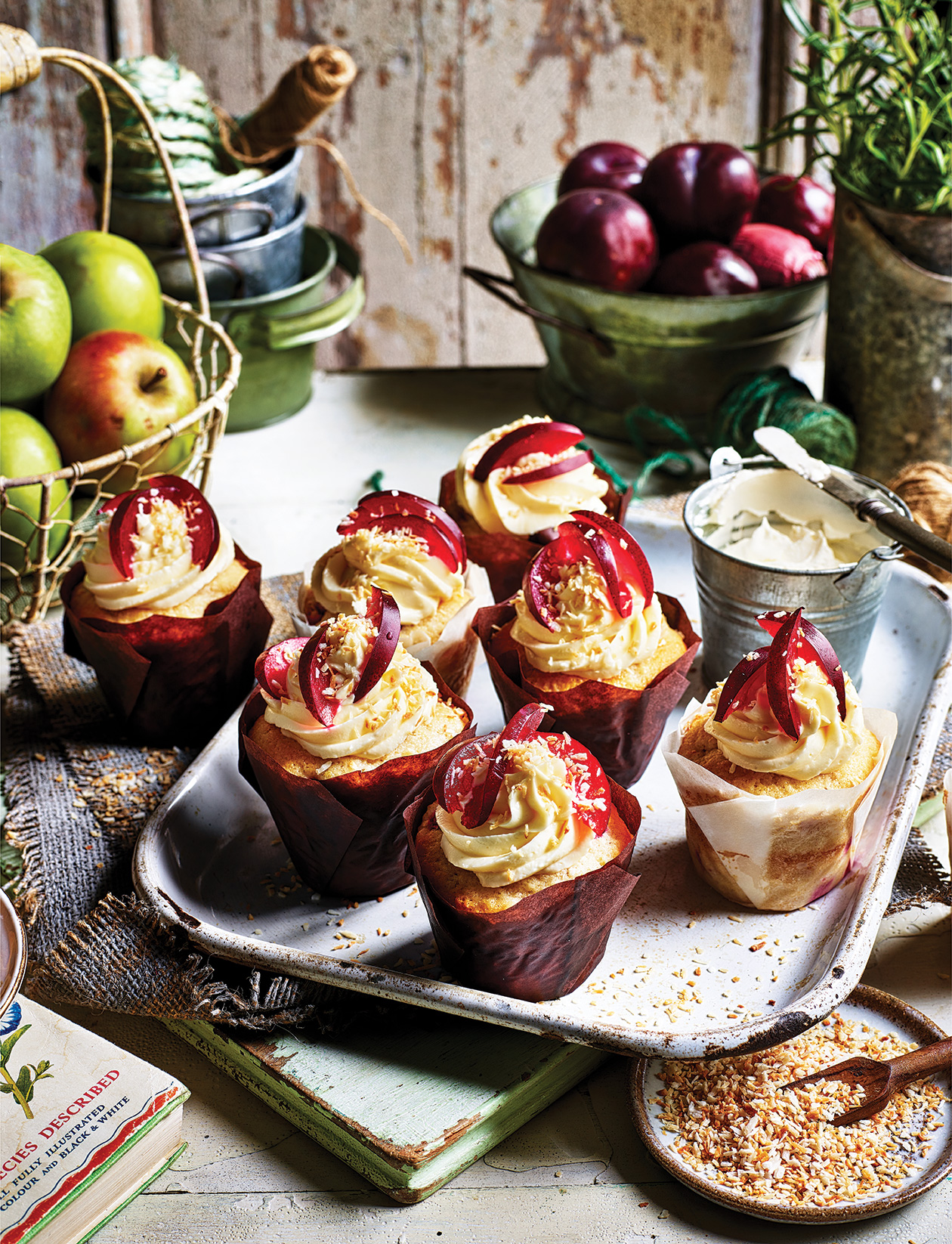 Plum and coconut muffins recipe | Sainsbury`s Magazine