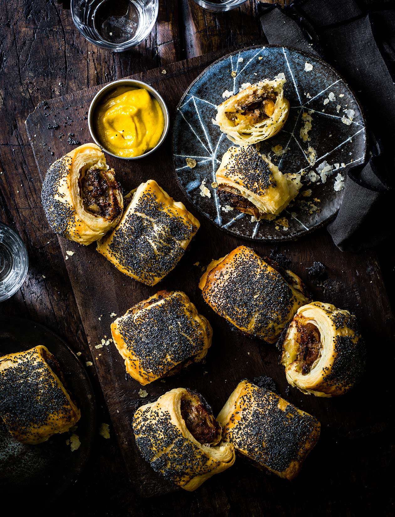 Apricot and chestnut stuffing sausage rolls recipe Sainsbury`s Magazine