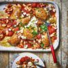 Greek chicken and butter bean traybake