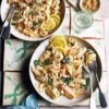 Roast cauliflower pasta with creamy tahini sauce 
