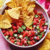 Watermelon salsa with tortilla chips