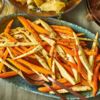 Maple-mustard glazed carrots and parsnips