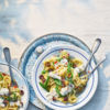 Runner bean linguine with ricotta