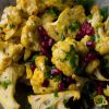 Turmeric roasted cauliflower with tahini and pomegranate 