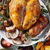 Easy-carve roast turkey with chestnut stuffing