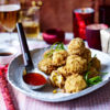 Crispy chicken bites with sweet chilli dip