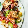 Greek salad with halloumi