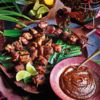 Barbecue pork skewers