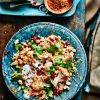 Spiced cauliflower, pea and cashew pilaf