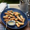Sesame honey halloumi fries