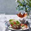 Spicy lamb patties and sweet potato wedges
