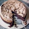 Double-baked chocolate meringue brownie