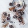 Vegan cacao brownie energy bites