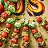 Bruschetta skewers with fresh pesto 