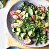 Courgette and radish ribbon salad with basil dressing