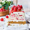 Iced raspberry ripple cheesecake