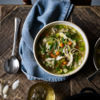 Chicken and leek noodle soup