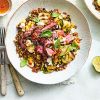 Steak and griddled vegetable grain bowl