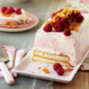 Frozen raspberry trifle terrine
