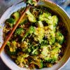 Quinoa salad with broccoli, preserved lemon and avocado oil