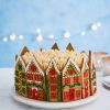 Gingerbread village cake