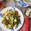 Triple tomato pasta salad with feta