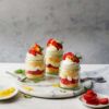 Strawberry jam jar trifles