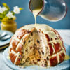 Hot cross bun ice cream bombe