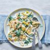 Creamy smoked fish and spinach tagliatelle