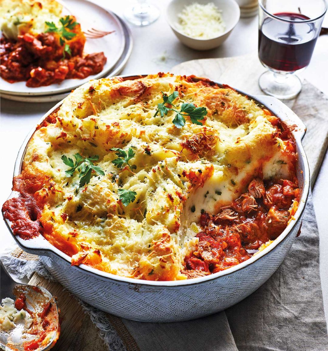 Slow-cooked Spanish-style shepherd’s pie
