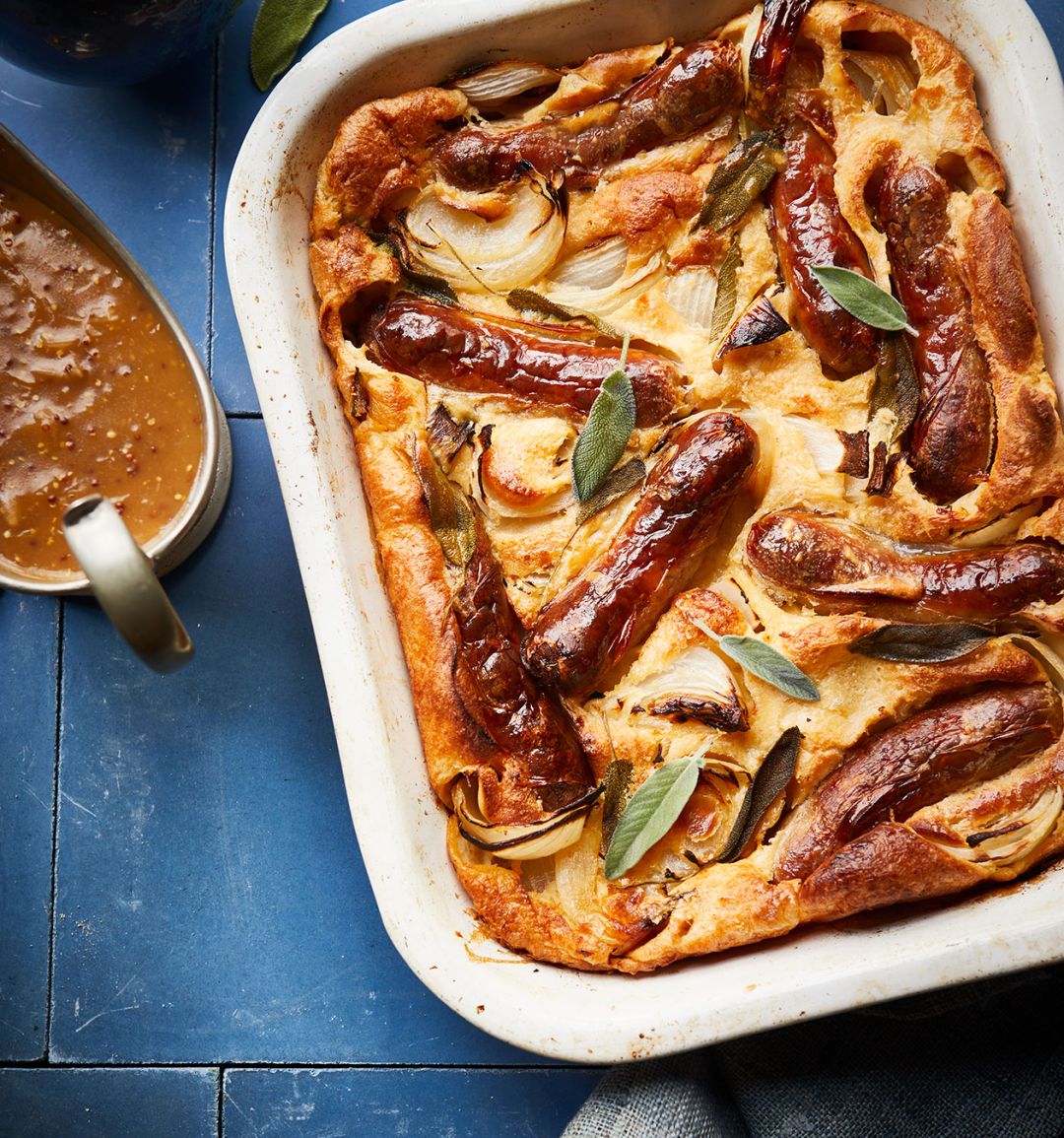 Sage & onion toad in the hole with cider gravy 